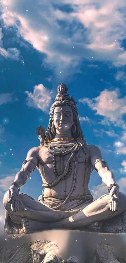 Cloud Sky Statue Live Wallpaper