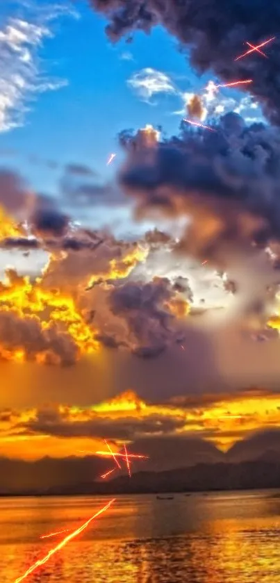 sunset of fire Live Wallpaper