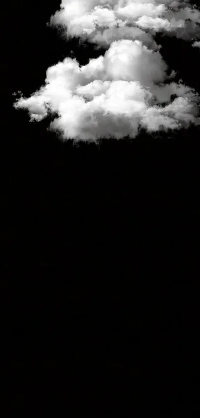 Mobile wallpaper featuring white clouds on a black background.