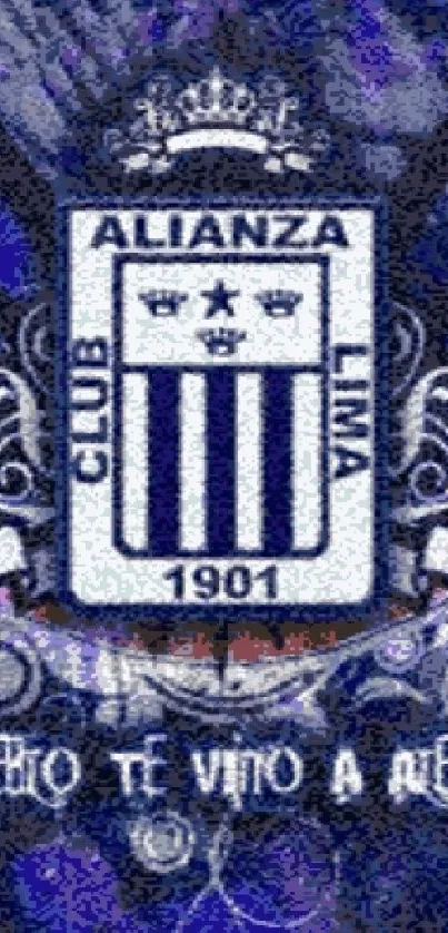 Club Alianza Lima emblem with vibrant artistic design on blue background.