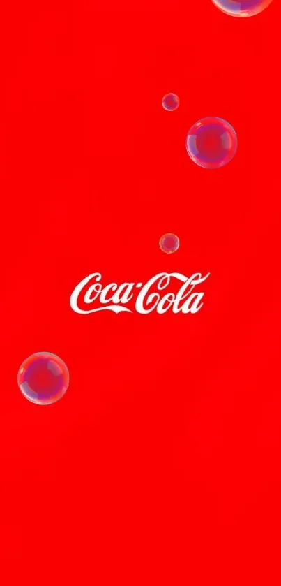 Classic Coca-Cola red wallpaper with logo.