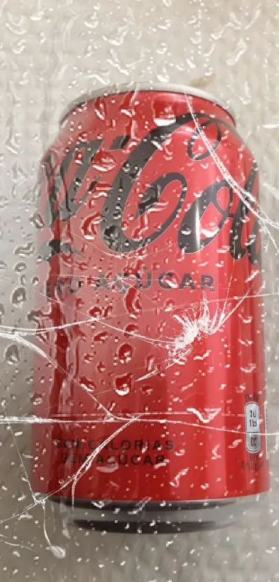 Coca-Cola Zero can on textured surface.