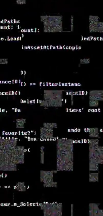 Mobile wallpaper featuring a code matrix design against a dark background.