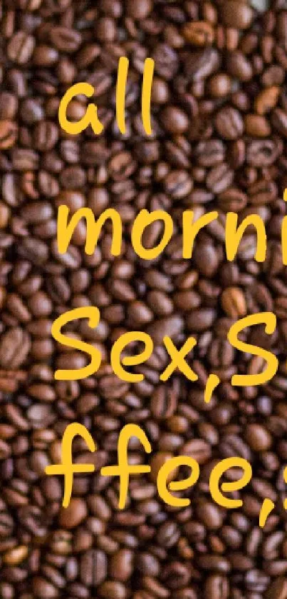 Coffee beans with text in artistic style.