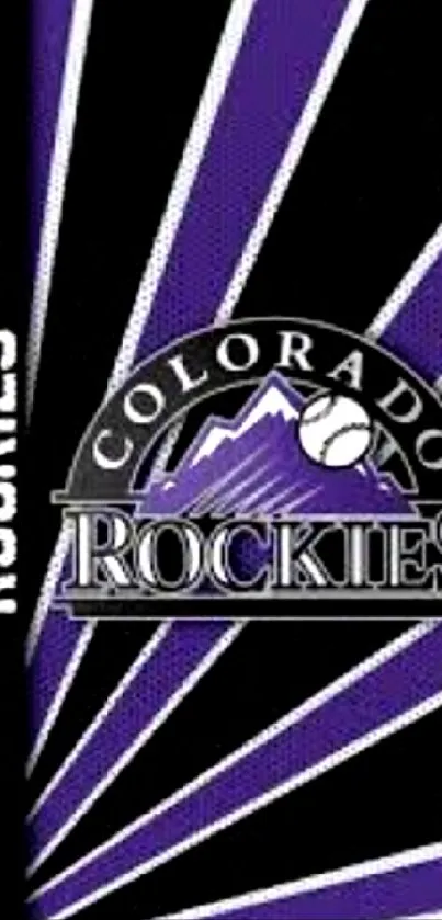 Vibrant Colorado Rockies wallpaper with purple and black design.