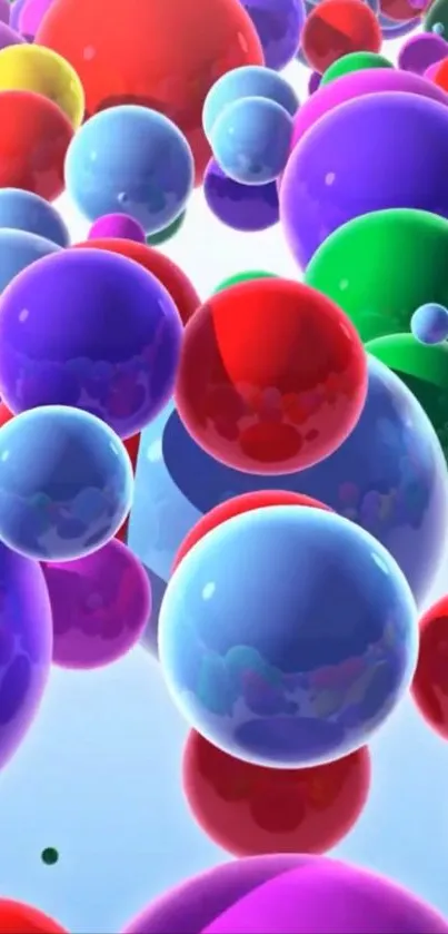 Colorful 3D bubbles floating in a bright, vibrant background.