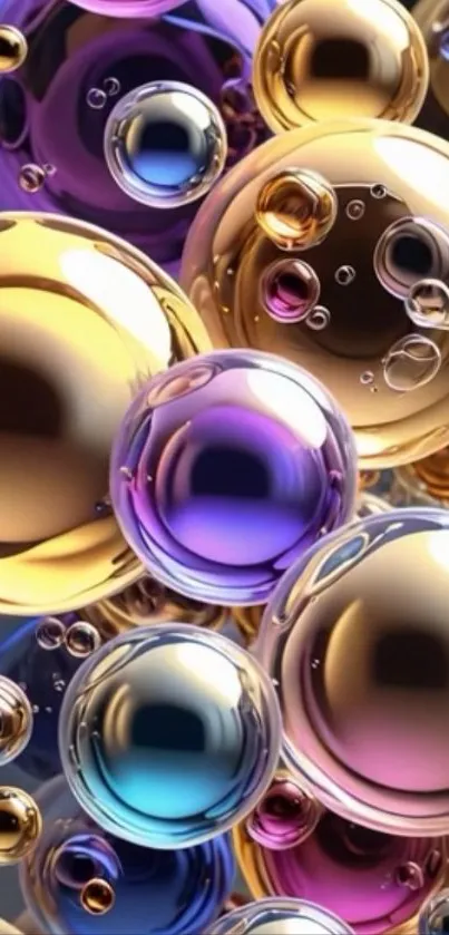 Vibrant 3D bubbles in colorful hues, perfect for wallpaper.
