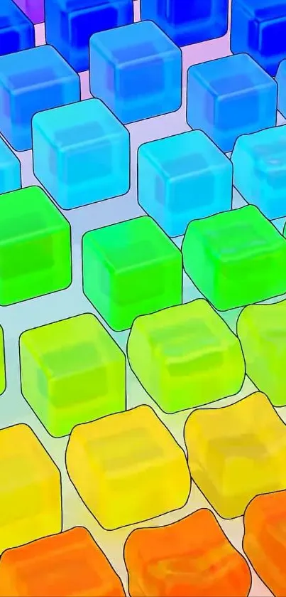 Vibrant 3D cubes in blue, green, yellow design.