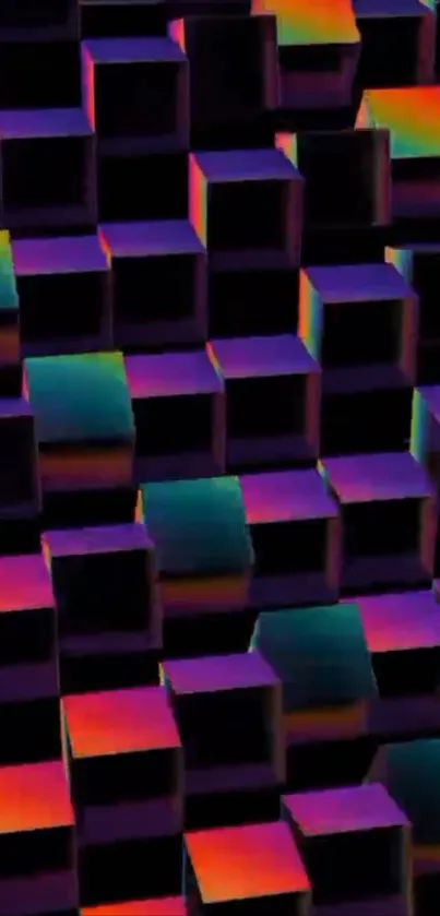 Vibrant 3D cube pattern with colorful accents