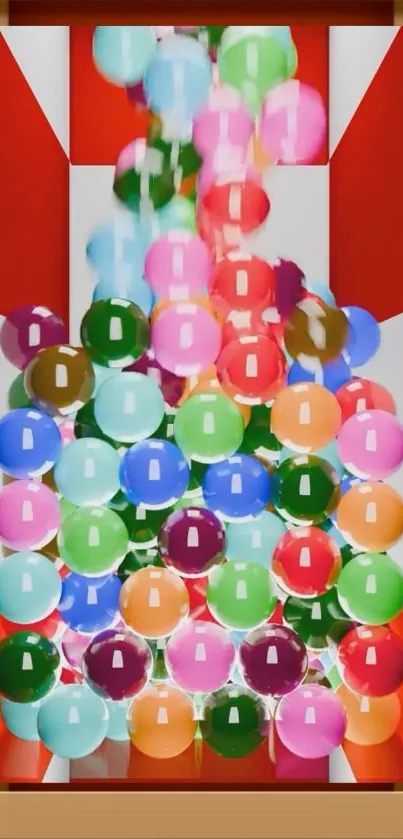 Colorful 3D spheres in an abstract art design.