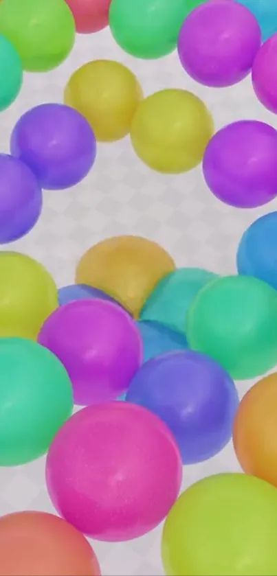 Colorful 3D spheres wallpaper with vibrant hues.