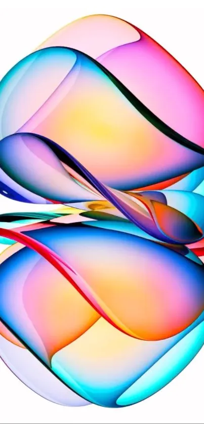 Vibrant abstract mobile wallpaper with colorful dynamic shapes.