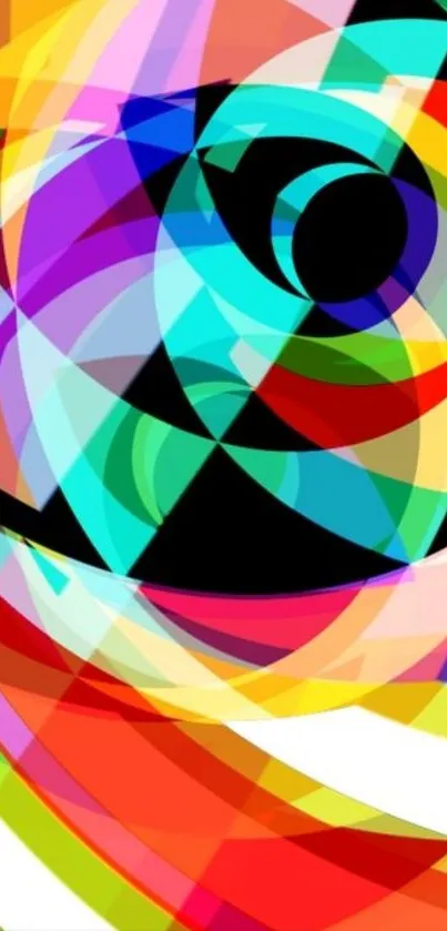 Colorful abstract geometric art design for mobile wallpaper.