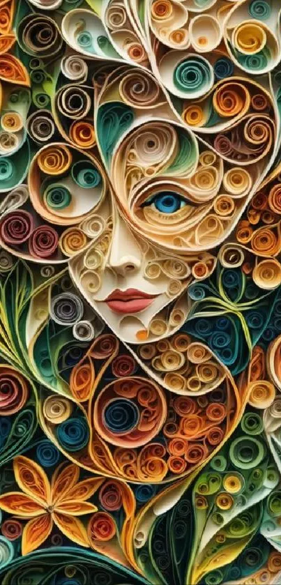 Intricate abstract floral art with vivid colors and paper quilling design.