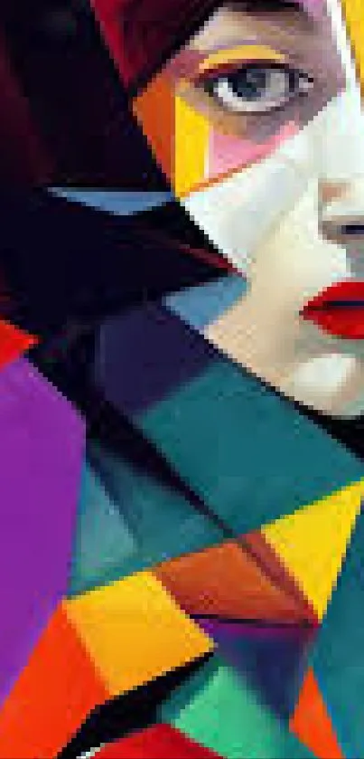Colorful abstract art wallpaper with bold, geometric shapes and diverse hues.