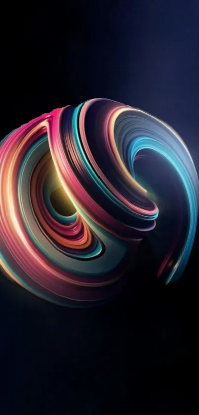 Vibrant abstract art with colorful swirls on a dark background.