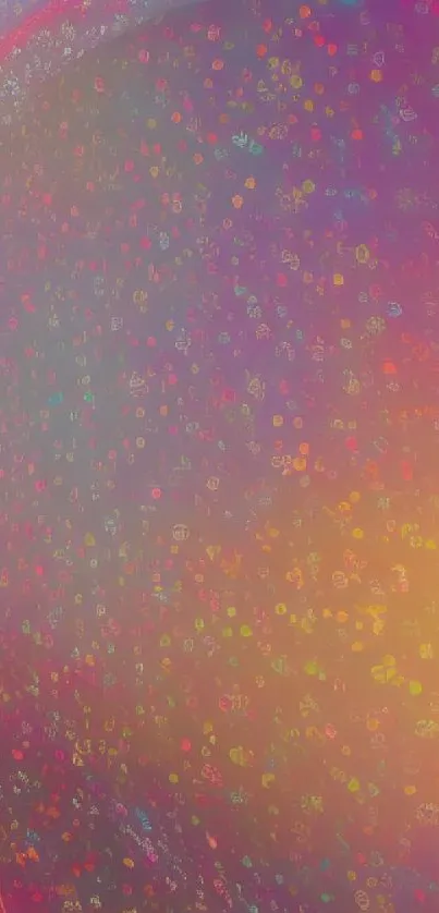 Colorful abstract bubble art wallpaper with vibrant purple and orange hues.