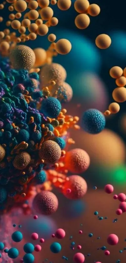 Vibrant abstract bubbles in colorful digital art design.