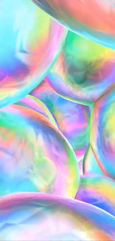Colorful pastel bubbles forming abstract art.
