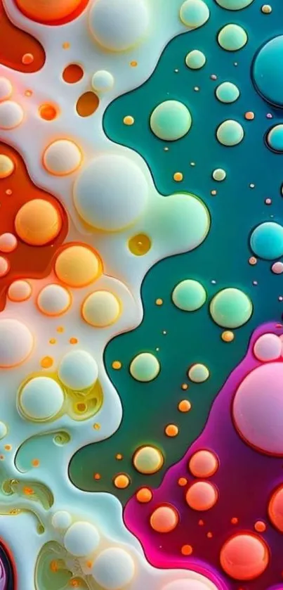 Colorful abstract bubbles artwork wallpaper for mobile devices.