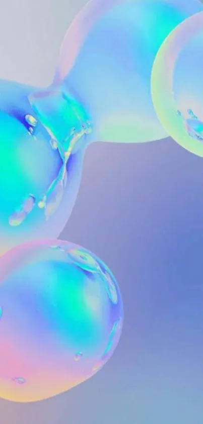 Colorful abstract bubbles with a vibrant, blue background.