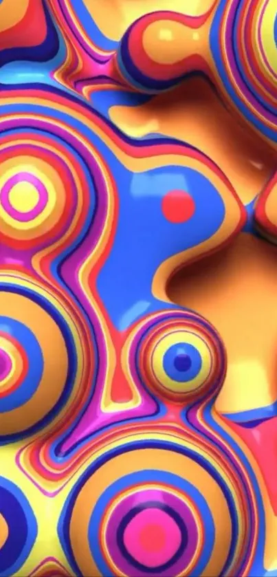 Colorful abstract circles art with vibrant curves.