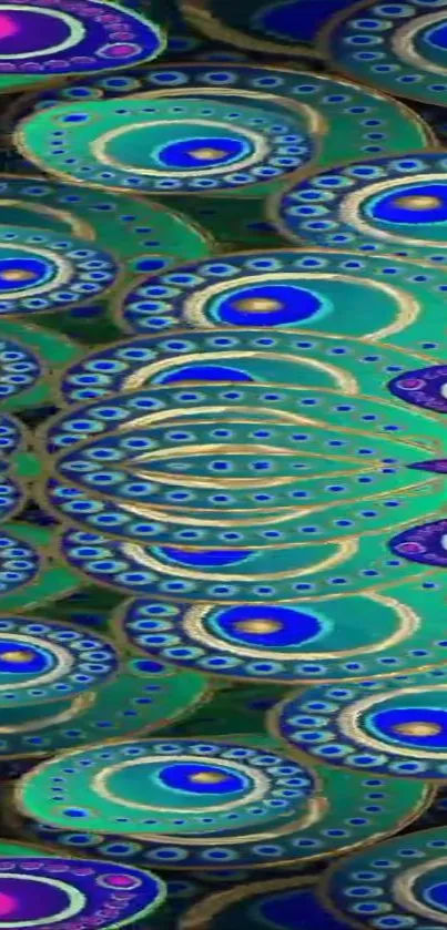 Colorful abstract circles pattern wallpaper.