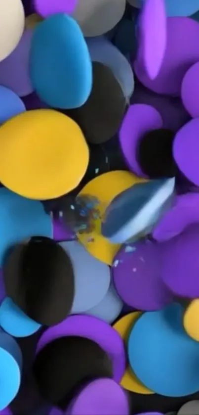 Abstract colorful circles create a vibrant mobile wallpaper.