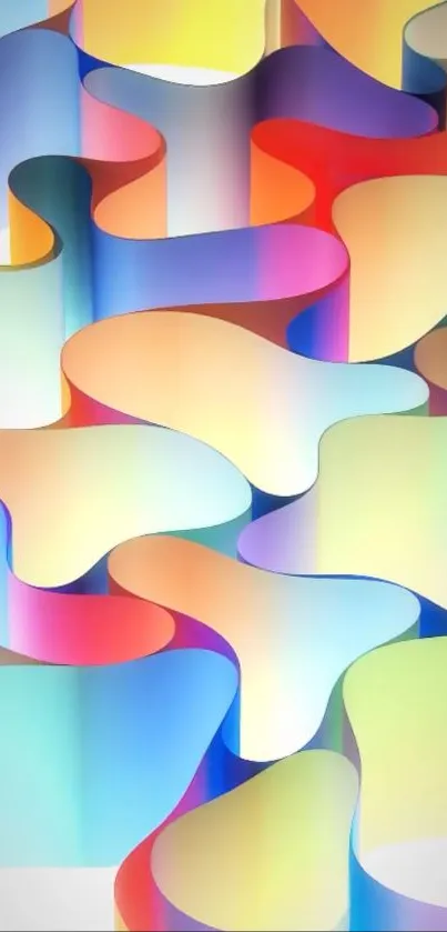 Colorful abstract wallpaper with flowing curves and vibrant gradients.