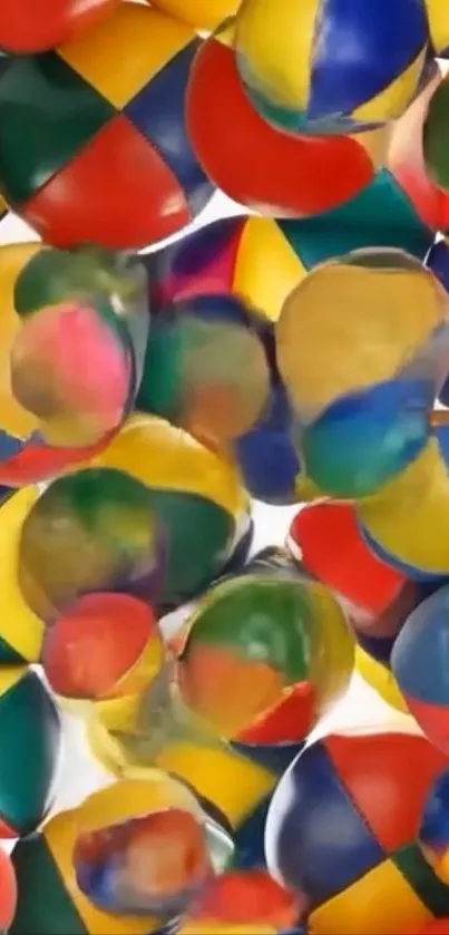 Vibrant geometric shapes wallpaper design.