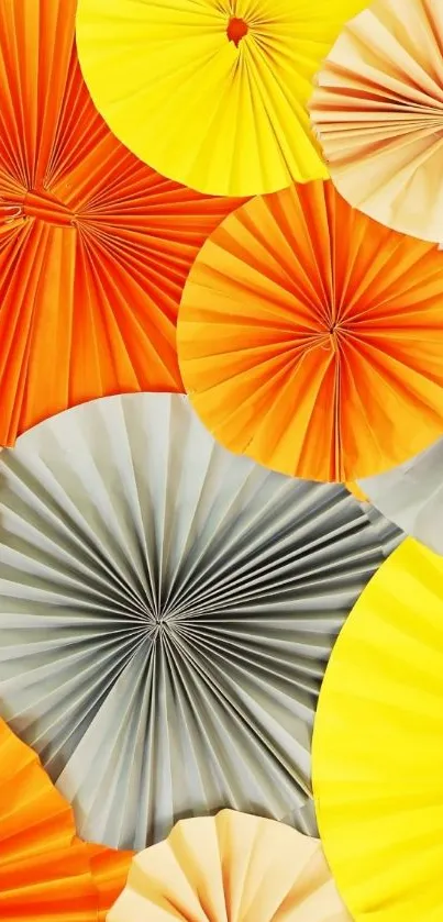 Colorful abstract paper fan design wallpaper.