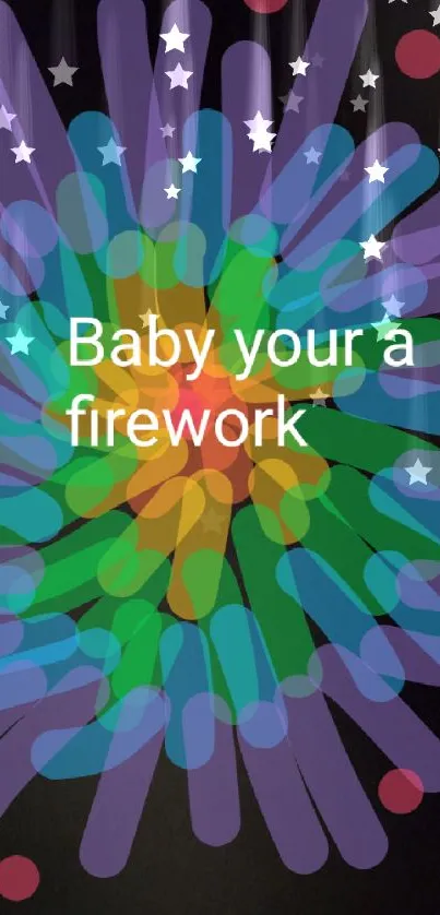 Colorful abstract firework design wallpaper for mobile phones.