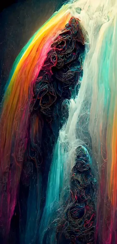 Vibrant abstract wallpaper with flowing colorful textures.