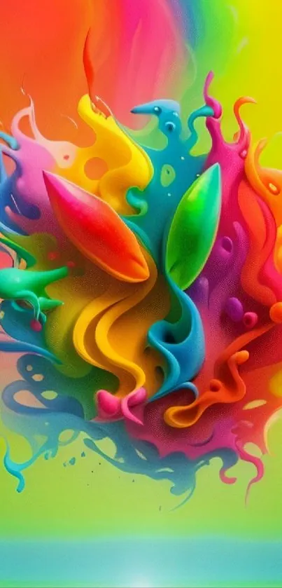 Colorful abstract fluid waves with vibrant swirls.