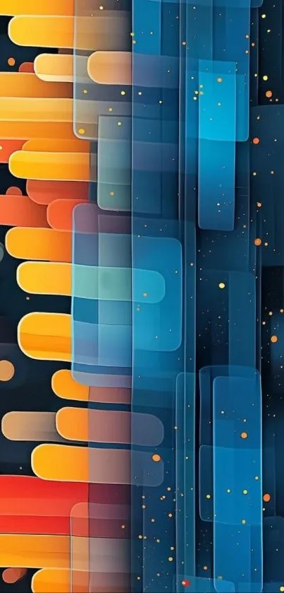 Colorful abstract wallpaper with geometric shapes.