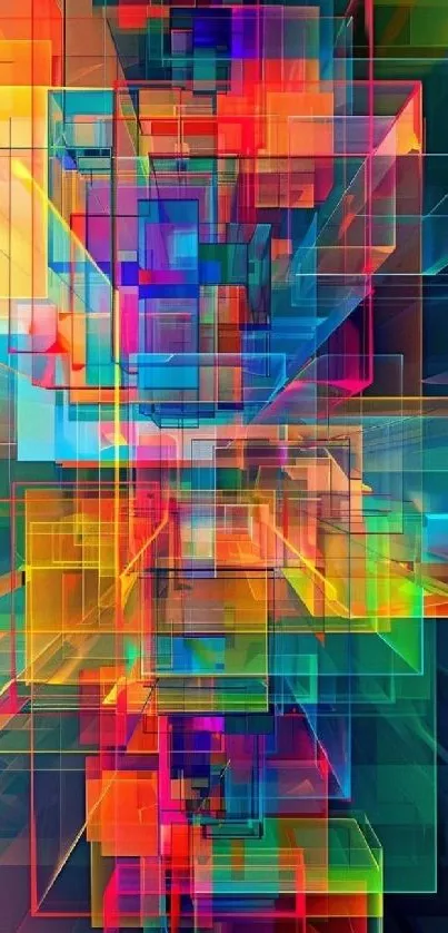 Colorful abstract geometric art wallpaper for mobile.