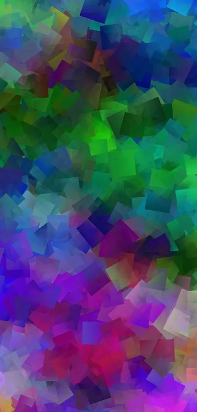 Colorful abstract geometric mobile wallpaper with dynamic hues.