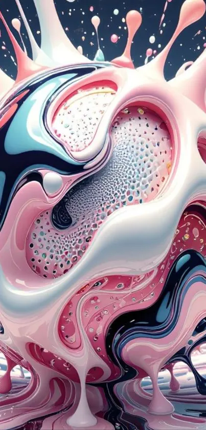 Colorful abstract liquid art wallpaper for mobile.