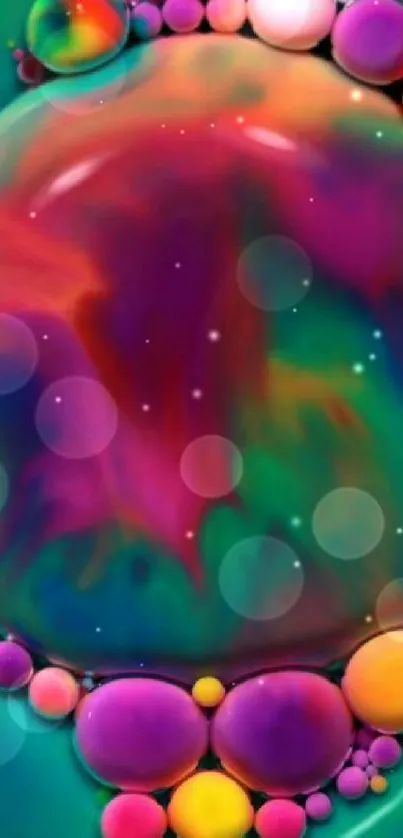 Colorful abstract liquid art with vibrant teal and pink hues.