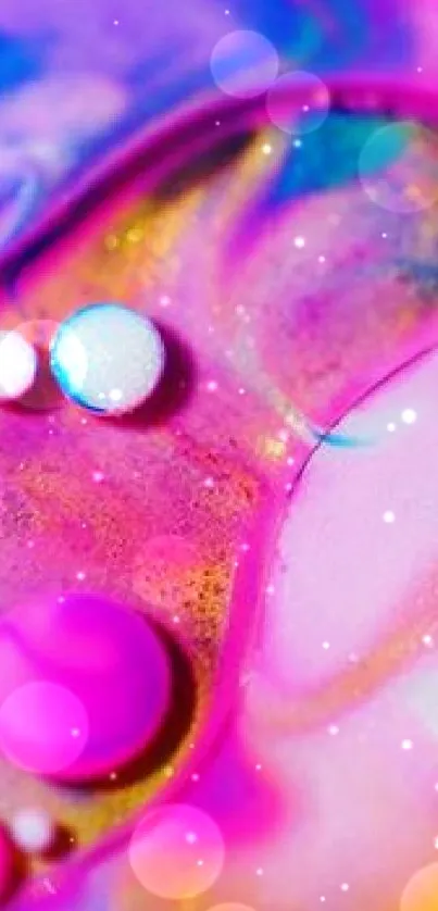 Abstract colorful liquid art wallpaper with vibrant pink and purple swirls.