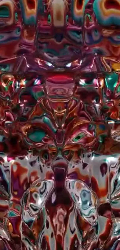 Colorful abstract metallic design wallpaper.