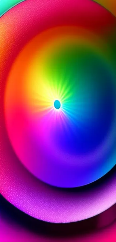 Colorful abstract mobile wallpaper with vibrant concentric circles.