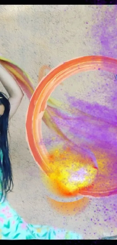 Colorful abstract wallpaper with vibrant colors and artistic design.
