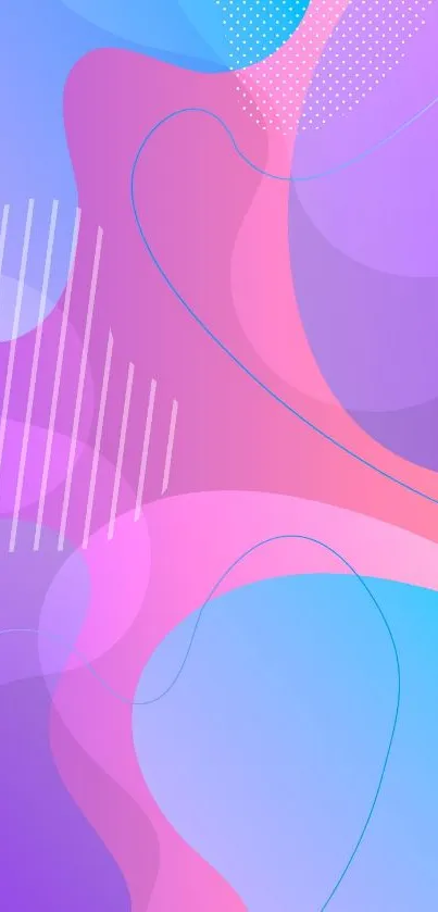 Colorful abstract mobile wallpaper with purple, pink, and blue hues.