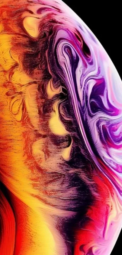 Colorful abstract mobile wallpaper with swirling patterns.