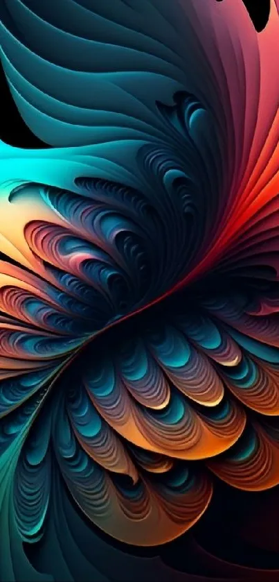 Colorful abstract wallpaper with swirling gradients.