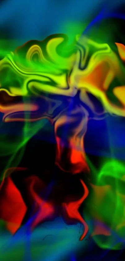 Vibrant abstract mobile wallpaper with swirling colors and dynamic design.