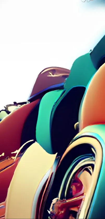 Vibrant abstract wallpaper with dynamic colors and fluid shapes.