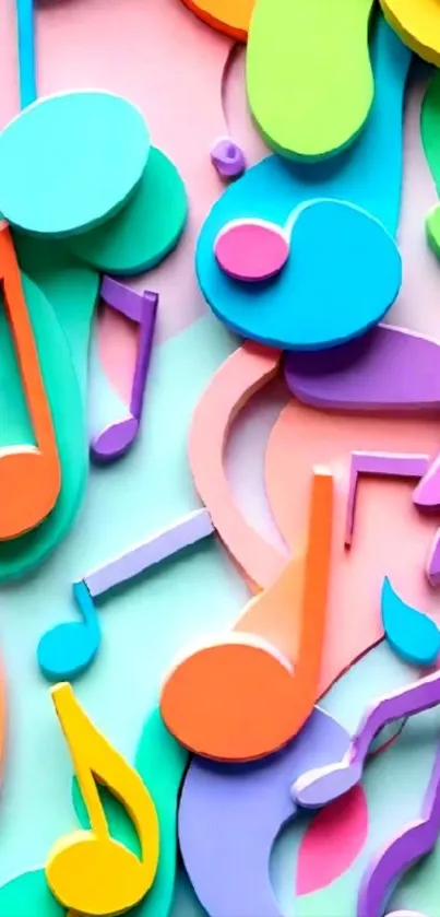 Colorful abstract music notes on a vibrant background.