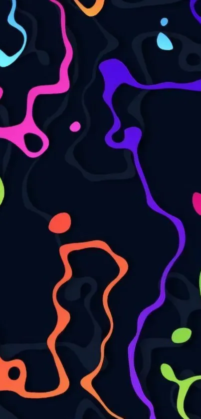 Abstract neon lines wallpaper with colorful patterns.